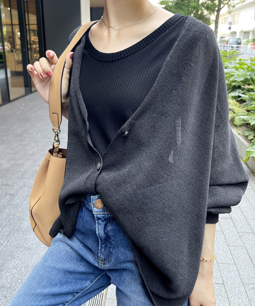 Spick & Span（スピックアンドスパン）の「リブジャージーノースリーブプルオーバー（Tシャツ/カットソー・レディース・ホワイト/ブラック・FREE）」の8枚目の写真