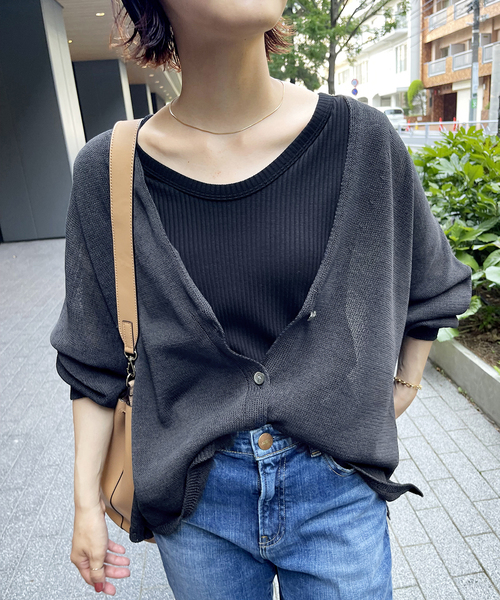 Spick & Span（スピックアンドスパン）の「リブジャージーノースリーブプルオーバー（Tシャツ/カットソー・レディース・ホワイト/ブラック・FREE）」の9枚目の写真