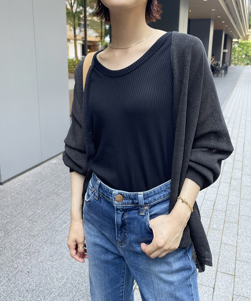 Spick & Span（スピックアンドスパン）の「リブジャージーノースリーブプルオーバー（Tシャツ/カットソー・レディース・ホワイト/ブラック・FREE）」の10枚目の写真