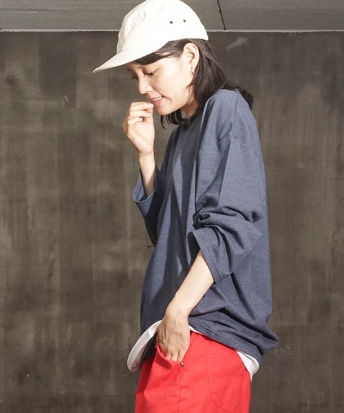 Blue Standard （ブルースタンダード）の「【BLUE STANDARD/ブルースタンダード】ZEROSTZEROSTAIN ゼロステイン 汗染みの目立ちにくいTシャツ　UVカット　撥水性　汚れが付きにくい　フェイクレイヤード7分袖Tシャツ（Tシャツ/カットソー・メンズ・ホワイト/ブラック/ベージュ/オリーブ/ブルー・MEDIUM/LARGE/X-LARGE）」の7枚目の写真