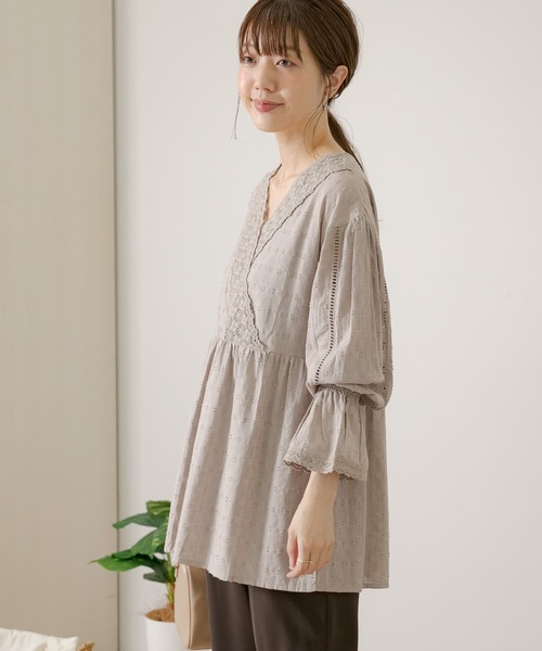 URBAN RESEARCH Sonny Label（アーバンリサーチサニーレーベル）の「カシュクールドビーコットンブラウス（シャツ/ブラウス・レディース・ライトグレー/レッド/ブラック系その他・FREE）」の8枚目の写真