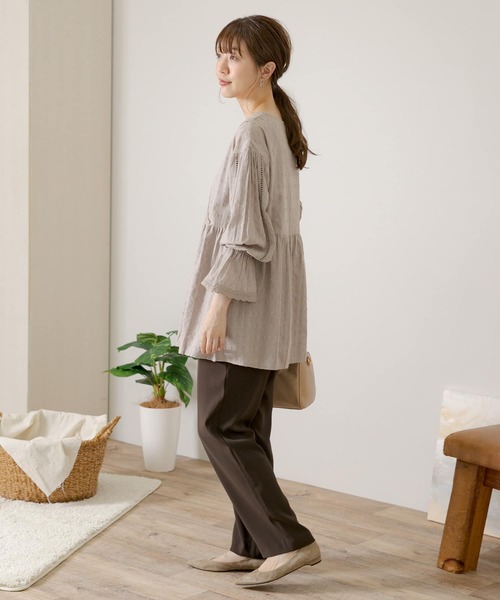 URBAN RESEARCH Sonny Label（アーバンリサーチサニーレーベル）の「カシュクールドビーコットンブラウス（シャツ/ブラウス・レディース・ライトグレー/レッド/ブラック系その他・FREE）」の22枚目の写真