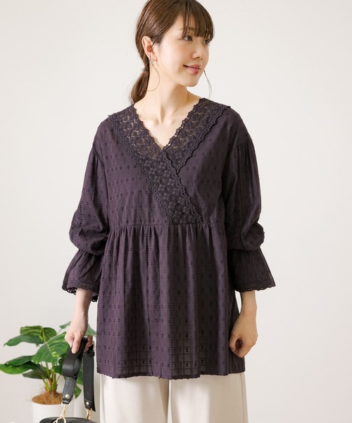 URBAN RESEARCH Sonny Label（アーバンリサーチサニーレーベル）の「カシュクールドビーコットンブラウス（シャツ/ブラウス・レディース・ライトグレー/レッド/ブラック系その他・FREE）」の9枚目の写真