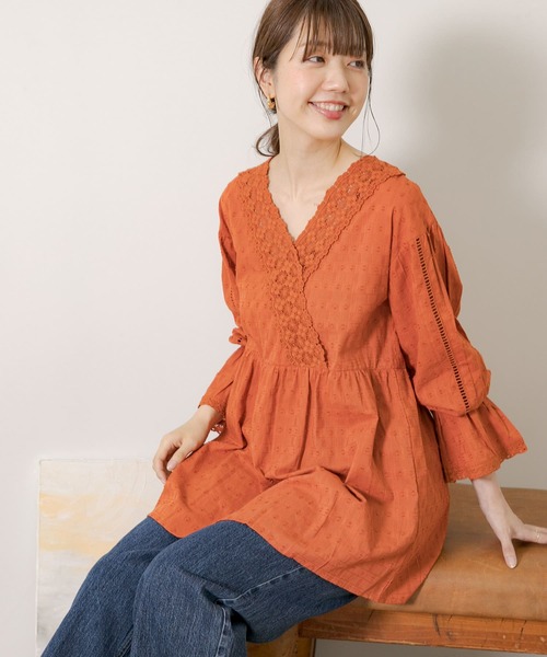 URBAN RESEARCH Sonny Label（アーバンリサーチサニーレーベル）の「カシュクールドビーコットンブラウス（シャツ/ブラウス・レディース・ライトグレー/レッド/ブラック系その他・FREE）」の15枚目の写真