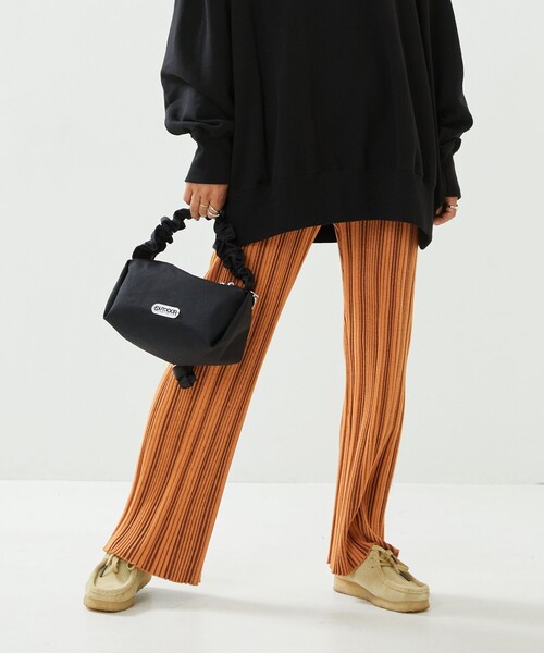 FREAK'S STORE（フリークスストア）の「ランダムリブフレアニットパンツ（その他パンツ・レディース・ブラック/キャメル/ブルーグリーン・ﾌﾘ-）」の3枚目の写真