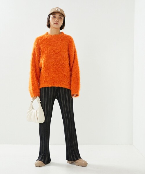 FREAK'S STORE（フリークスストア）の「ランダムリブフレアニットパンツ（その他パンツ・レディース・ブラック/キャメル/ブルーグリーン・ﾌﾘ-）」の9枚目の写真