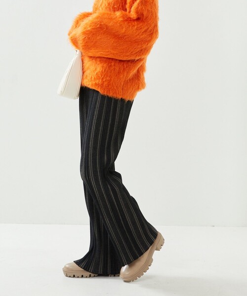 FREAK'S STORE（フリークスストア）の「ランダムリブフレアニットパンツ（その他パンツ・レディース・ブラック/キャメル/ブルーグリーン・ﾌﾘ-）」の7枚目の写真