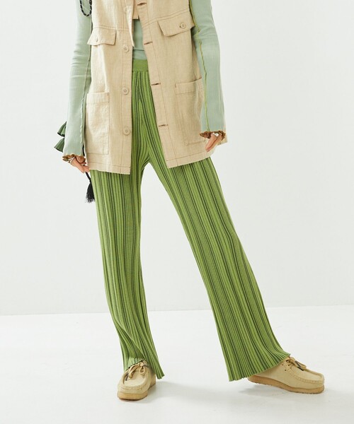 FREAK'S STORE（フリークスストア）の「ランダムリブフレアニットパンツ（その他パンツ・レディース・ブラック/キャメル/ブルーグリーン・ﾌﾘ-）」の12枚目の写真