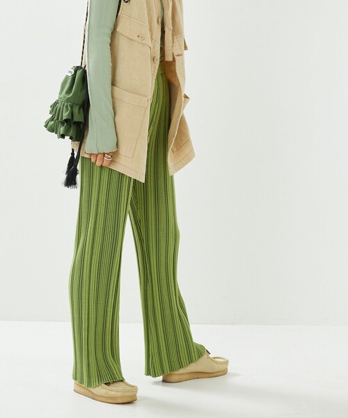 FREAK'S STORE（フリークスストア）の「ランダムリブフレアニットパンツ（その他パンツ・レディース・ブラック/キャメル/ブルーグリーン・ﾌﾘ-）」の15枚目の写真