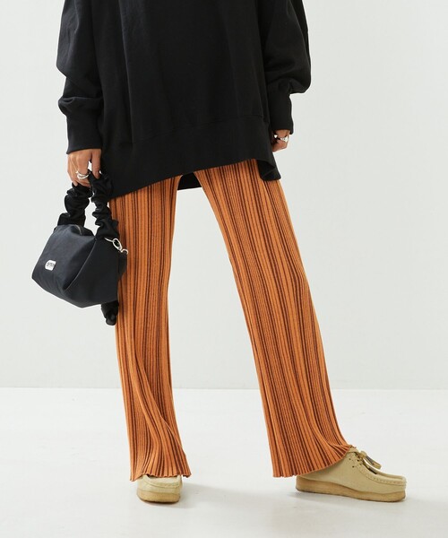 FREAK'S STORE（フリークスストア）の「ランダムリブフレアニットパンツ（その他パンツ・レディース・ブラック/キャメル/ブルーグリーン・ﾌﾘ-）」の17枚目の写真