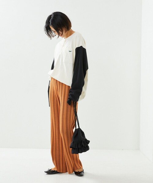 ami ダークグリーン リブ編みパンツ S GU ダークグリーン リブ編み フレアパンツ Sサイズ - メルカリ