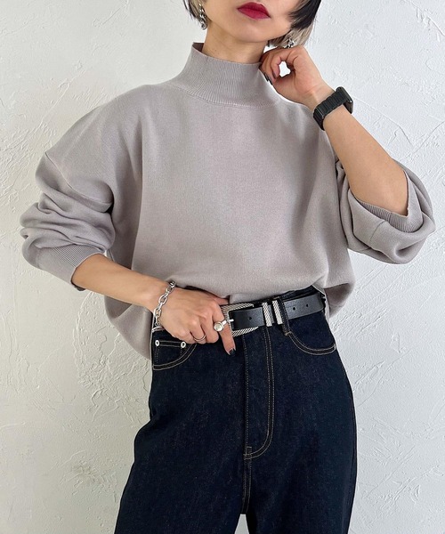 PAGEBOY(ページボーイ)の「〈自宅で洗える!〉WEB限定アイテム / バックスリットハイネック(ニット/セーター・レディース・ブラック/オフホワイト/オレンジ/ブルー/グリーン/グレイッシュベージュ・FREE)」の16枚目の写真