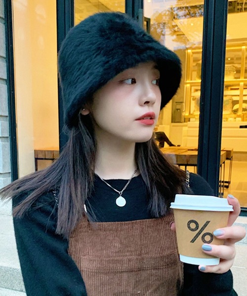 EPICKS（エピックス）の「ファーバケットハット（ハット・レディース・ホワイト/ブラック・F）」の5枚目の写真