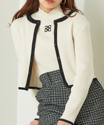 Chico | 【新色追加】ハイネックリブニット+ラインカーデSET(カーディガン/ボレロ)