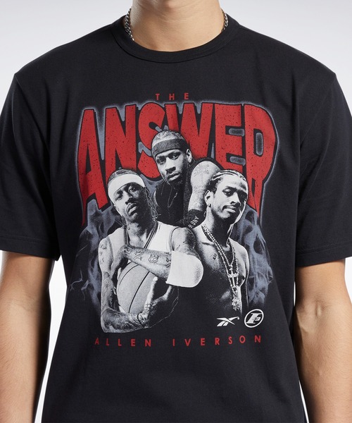 Reebok（リーボック）の「アイバーソン トリオ ショートスリーブ Tシャツ / Iverson Trio Short Sleeve T-Shirt（Tシャツ/カットソー・メンズ・ブラック/ホワイト・SMALL/MEDIUM/LARGE/X-LARGE/XX-LARGE/XXX-LARGE/X-SMALL）」の4枚目の写真