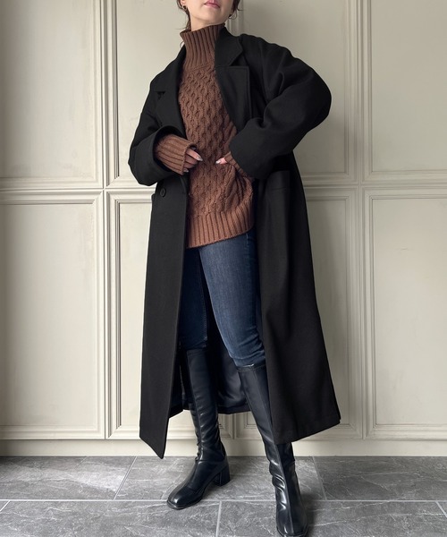 トルネードマート⭐チェスターコート バッファローレザー ブラック ロング丈 トルネードマート⭐チェスターコート バッファローレザー ブラック