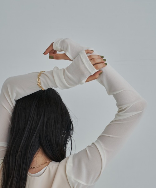 CLEARIMPRESSION （クリアインプレッション）の「パワーネットシアープルオーバー（Tシャツ/カットソー・レディース・ブラック/アイボリー/モカ・FREE）」の2枚目の写真