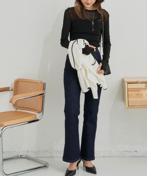 CLEARIMPRESSION （クリアインプレッション）の「パワーネットシアープルオーバー（Tシャツ/カットソー・レディース・ブラック/アイボリー/モカ・FREE）」の8枚目の写真