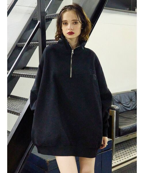 EVRIS（エヴリス）の「【WEB限定】ハーフジップスウェットトップス（スウェット・レディース・アイボリー/ブラック・FREE）」の9枚目の写真