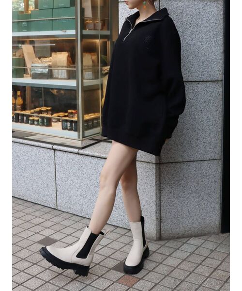 EVRIS（エヴリス）の「【WEB限定】ハーフジップスウェットトップス（スウェット・レディース・アイボリー/ブラック・FREE）」の18枚目の写真