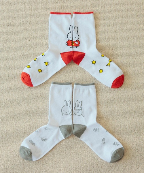 studio CLIP（スタディオクリップ）の「アソート柄ソックス《Dick Brunaコラボ》（ソックス/靴下・レディース・グレー/レッド・FREE）」の4枚目の写真