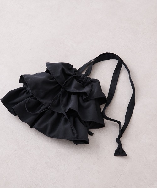 CIAOPANIC TYPY（チャオパニックティピー）の「2WAYフリルショルダーバッグ（ショルダーバッグ・キッズ・ブラック/パープル/ベージュ・ONE SIZE）」の6枚目の写真