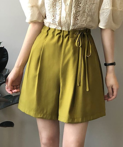 Girly Doll(ガーリードール)の「サイドリボンショートパンツ(その他パンツ・レディース・テラコッタ/ブラック/ダークグレー/グリーン/キャメル・L/M)」の4枚目の写真