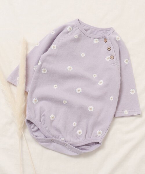 apres les cours（アプレレクール）の「WEB限定 バラエティ総柄ボディースーツ（肌着・キッズ・ライトグレー/ラベンダー/アイボリー・80/70）」の3枚目の写真