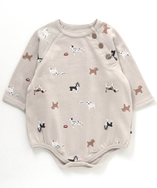 apres les cours（アプレレクール）の「WEB限定 バラエティ総柄ボディースーツ（肌着・キッズ・ライトグレー/ラベンダー/アイボリー・80/70）」の2枚目の写真