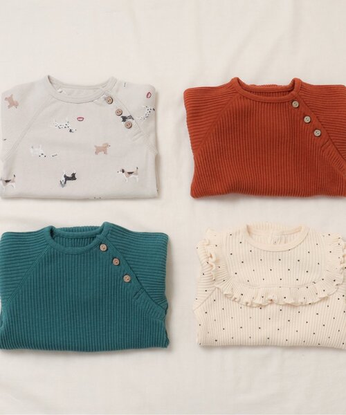 apres les cours（アプレレクール）の「WEB限定 バラエティ総柄ボディースーツ（肌着・キッズ・ライトグレー/ラベンダー/アイボリー・80/70）」の17枚目の写真