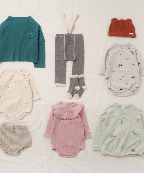 apres les cours（アプレレクール）の「WEB限定 バラエティ総柄ボディースーツ（肌着・キッズ・ライトグレー/ラベンダー/アイボリー・80/70）」の16枚目の写真