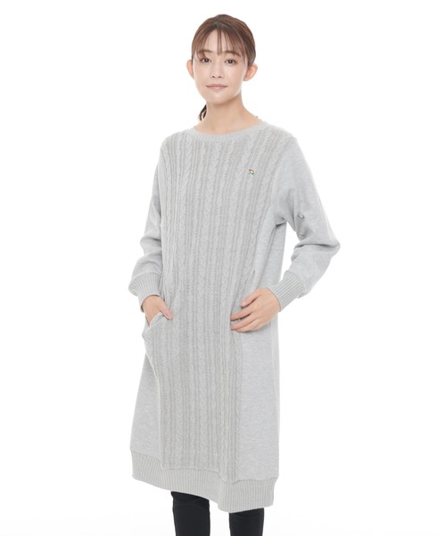 ケーブルニット ドッキング ワンピース ドレス Arnold Palmer アーノルドパーマー のファッション Arnold Palmer ワンピース ワンピース