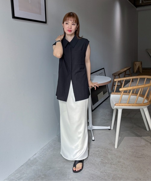 セール】【TALLサイズあり】サテンマーメイドロングスカート（スカート