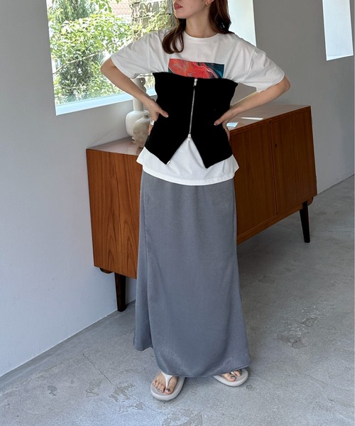 セール】【TALLサイズあり】サテンマーメイドロングスカート（スカート