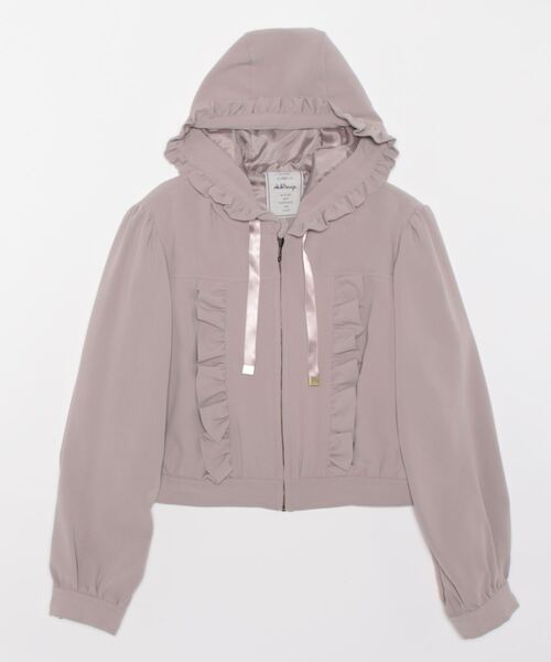 Ank Rouge（アンクルージュ）の「フード付きフリルブルゾン（ブルゾン・レディース・ブラック/ピンク/アイボリー・M）」の14枚目の写真