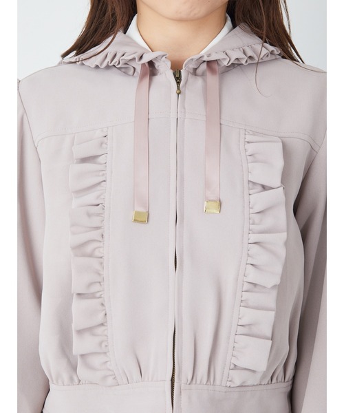 Ank Rouge（アンクルージュ）の「フード付きフリルブルゾン（ブルゾン・レディース・ブラック/ピンク/アイボリー・M）」の11枚目の写真