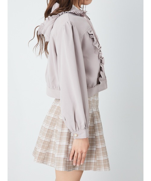 Ank Rouge（アンクルージュ）の「フード付きフリルブルゾン（ブルゾン・レディース・ブラック/ピンク/アイボリー・M）」の15枚目の写真