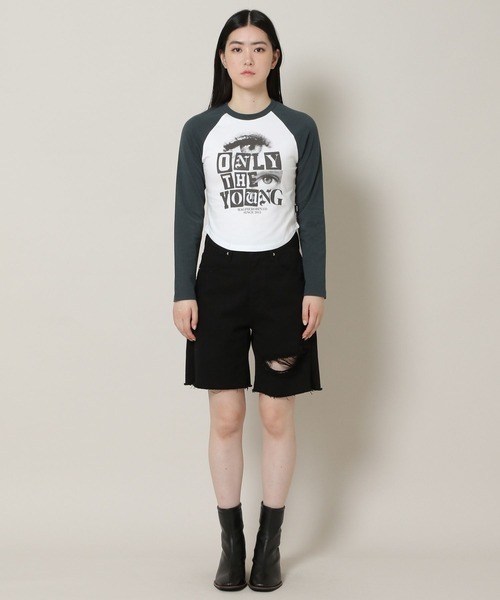 MAGPIEROBIN（マグパイロビン）の「MAGPIE ROBIN／EYES ラグラン長袖Tシャツ 2170623（Tシャツ/カットソー・レディース・ホワイト/ベージュ・FREE）」の5枚目の写真