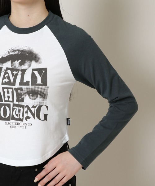 MAGPIEROBIN（マグパイロビン）の「MAGPIE ROBIN／EYES ラグラン長袖Tシャツ 2170623（Tシャツ/カットソー・レディース・ホワイト/ベージュ・FREE）」の10枚目の写真