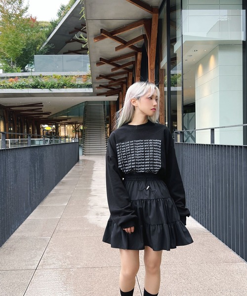 Figments（フィグメンツ）の「what if　ロゴロンＴ（Tシャツ/カットソー・レディース・ブラック/杢グレー・FREE）」の11枚目の写真