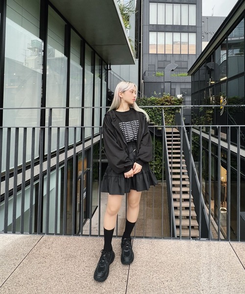 Figments（フィグメンツ）の「what if　ロゴロンＴ（Tシャツ/カットソー・レディース・ブラック/杢グレー・FREE）」の12枚目の写真