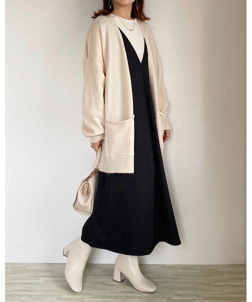 She's Closet（シーズクローゼット）の「【低身長向け/高身長向けサイズ有】前後2WAY深Vネックリボンロングワンピース（ワンピース・レディース・ブラウン/ブラック/アイボリー・SHORT/FREE/TALL）」の14枚目の写真