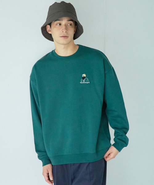 LAKOLE（ラコレ）の「サガラ刺繍ワンポイントスウェットプルオーバー / 164616（スウェット・メンズ・パープル/ホワイト/マスタード/グリーン/ブラック/ライトグレー・MEDIUM/X-LARGE/LARGE）」の5枚目の写真