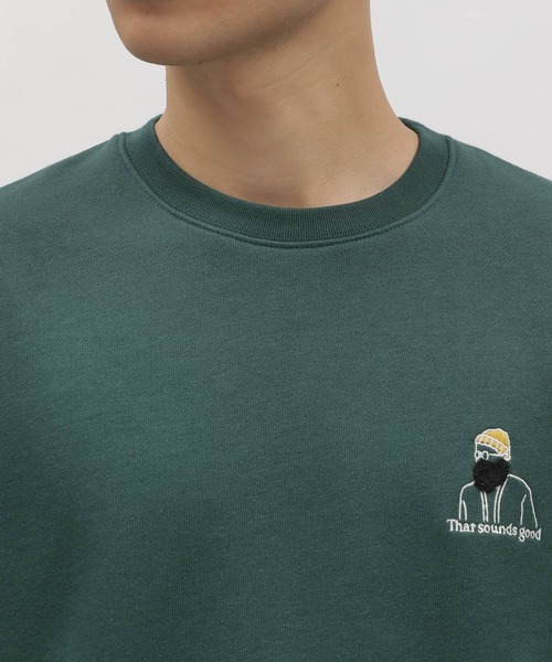 LAKOLE（ラコレ）の「サガラ刺繍ワンポイントスウェットプルオーバー / 164616（スウェット・メンズ・パープル/ホワイト/マスタード/グリーン/ブラック/ライトグレー・MEDIUM/X-LARGE/LARGE）」の14枚目の写真