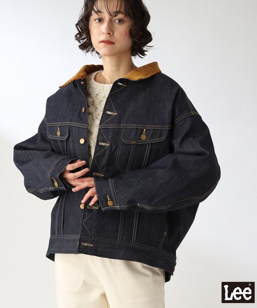THE SHOP TK (ザ ショップ ティーケー )の「◆【Lee別注】インナーブランケットデニムジャケット(デニムジャケット・レディース・ブラック/ネイビー・12)」の2枚目の写真
