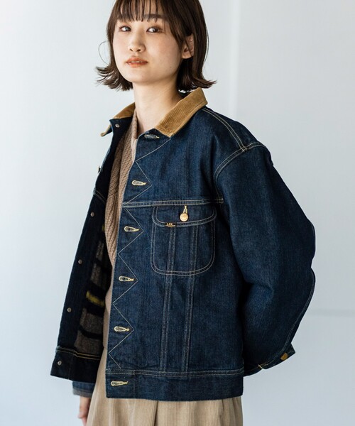 THE SHOP TK (ザ ショップ ティーケー )の「◆【Lee別注】インナーブランケットデニムジャケット(デニムジャケット・レディース・ブラック/ネイビー・12)」の20枚目の写真
