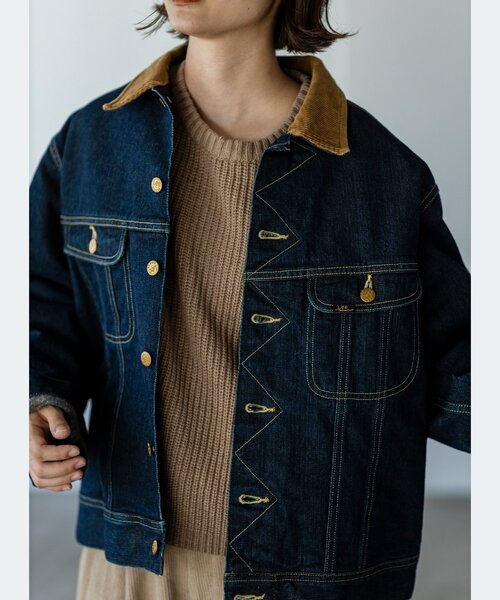 THE SHOP TK (ザ ショップ ティーケー )の「◆【Lee別注】インナーブランケットデニムジャケット(デニムジャケット・レディース・ブラック/ネイビー・12)」の14枚目の写真