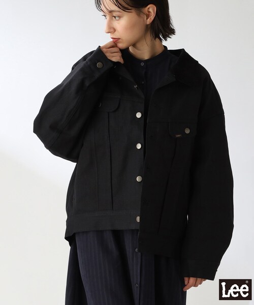 THE SHOP TK (ザ ショップ ティーケー )の「◆【Lee別注】インナーブランケットデニムジャケット(デニムジャケット・レディース・ブラック/ネイビー・12)」の10枚目の写真