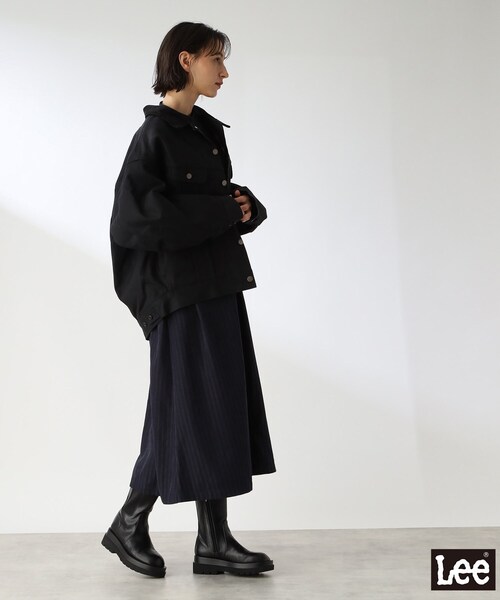 THE SHOP TK (ザ ショップ ティーケー )の「◆【Lee別注】インナーブランケットデニムジャケット(デニムジャケット・レディース・ブラック/ネイビー・12)」の7枚目の写真