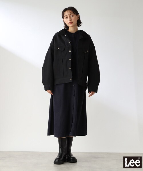 THE SHOP TK (ザ ショップ ティーケー )の「◆【Lee別注】インナーブランケットデニムジャケット(デニムジャケット・レディース・ブラック/ネイビー・12)」の13枚目の写真